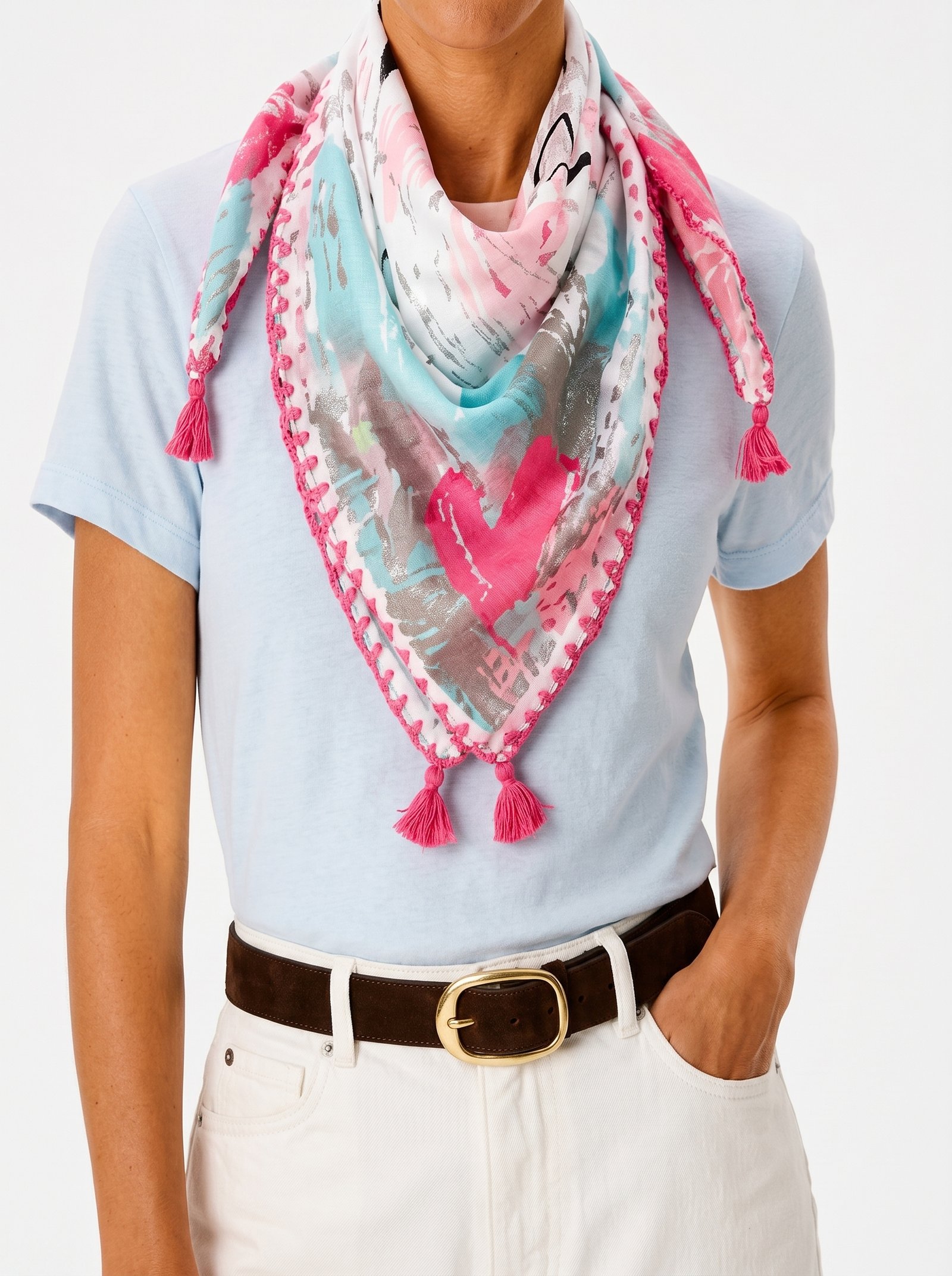 Traditional Printed Silk Scarf